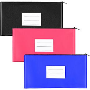 Isink 7 Pack Money bags with zipper for cash,11.2x6.3 inches Money pouches for cash,Bank deposit bags with zipper (7 Colors)