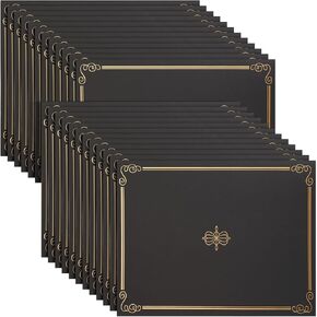 24-Pack Black Certificate Holders with Elegant Gold Foil Design for Letter-Size 8.5 x 11 Documents, Achievements, Certificates, Graduation Diploma Cover (11.2 x 8.8 in)
