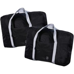 Women Travel Tote Luggage Bag - Gym Weekender Large Hospital Overnight Sports Traveling Carry on Bags Beach Workout Totes (Black 2Pack)