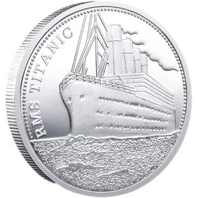The Voyage RMS-Titanic Ship and Travel Map Coin Gold Plated Challenge Coin