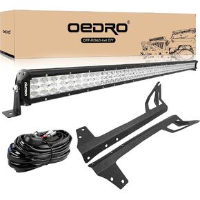OEDRO LED Light Bar Tri-Row 52 بوصة 758W Combo Off Road Lights القيادة الضباب ضوء العمل مصباح + السقف العلوي الزجاج الأمامي تصاعد قوس متوافق مع 2007-2018 جيب JK رانجلر + تسخير الأسلاك in Kuwait