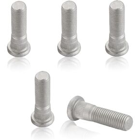 Pack-5 Car Tire Screw Rod, M1.2 x 1.5 Steel Tightly Threaded Lug Bolt Replacement Parts 90942-02049 90942-05009, Anti-Rust Wheel Screw Accessory, Compatible with Camry Corolla Prado (Silver)