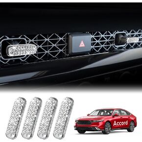 Car Interior Decorative Accessories for 11th Gen Honda Accord EX EX-L LX Hybird 2025 2024 2023 - Bling Crystal Air Vent Outlet Sticker, A/C Vent Lever Trim Caps (4pcs)