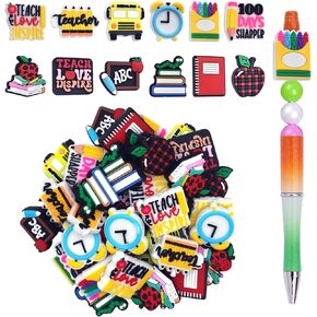 50PCS Christmas Silicone Focal Beads for Pens, Snowman Silicone Focal Beads Bulk Loose Rubber Beadable Pens Beads Silicone Focal Beads for Beaded Pens Keychain Making (Christmas)