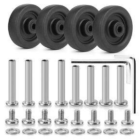 Zoofen 4 Pcs Luggage Wheels Replacement 50x15mm Rubber Suitcase Replacement Wheels Wear-Resistant Repair Wheels for Luggage(ZPF01)