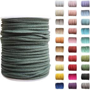 JeogYong Faux Suede Cord 2.5mm 50 Yards Suede Lace Faux Leather Cord, Microsuede Flat Leather String Cord for Necklace, Bracelets, Jewelry Making, Leather Lace, Arts & Crafts DIY, Wine Red