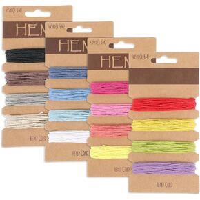 16 Colors Hemp Cord String for Jewelry Making, Multi-Color Flax String Cord Natural Twine Cord Rope String for Handmade Bracelets Keychains Craft Making Accessories 80 Yards in Total in Saudi Arabia