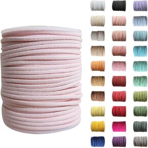 JeogYong Faux Suede Cord 2.5mm 50 Yards Suede Lace Faux Leather Cord, Microsuede Flat Leather String Cord for Necklace, Bracelets, Jewelry Making, Leather Lace, Arts & Crafts DIY, Wine Red