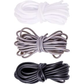 32.8 Yards 2mm Hollow Pipe Tubing Rubber Cord with 1mm Hole 3 Colors Soft Jewelry Cord Cover Memory Wire for Knitting DIY Craft Beading Necklaces Bracelet White Black Brown