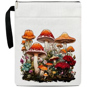 Book Club Gifts for Christmas Halloween, Mushroom Gifts Book Sleeve with Zipper Bookish Gifts for Women, Book Accessories Kindle Sleeve Book Carrying Case Book Lover Gifts for Readers Librarian -05