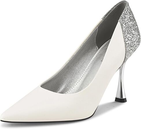 Women Pumps Pointed Toe Stiletto High Heels Splicing Vintage Dress Wedding Shoes in Saudi Arabia