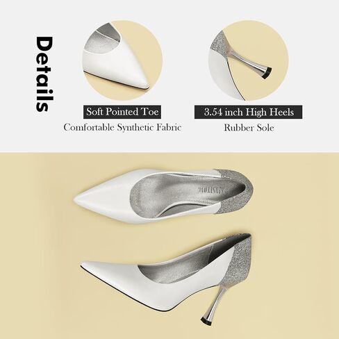 Women Pumps Pointed Toe Stiletto High Heels Splicing Vintage Dress Wedding Shoes in Saudi Arabia
