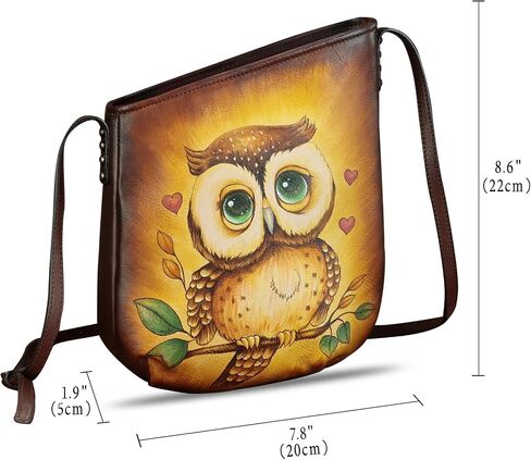 Genuine Leather Crossbody Bag for Women Hand Painted Leather Handmade Crossbody Satchel Purse Handbag in Kuwait