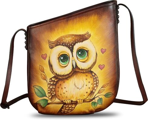 Genuine Leather Crossbody Bag for Women Hand Painted Leather Handmade Crossbody Satchel Purse Handbag in Kuwait