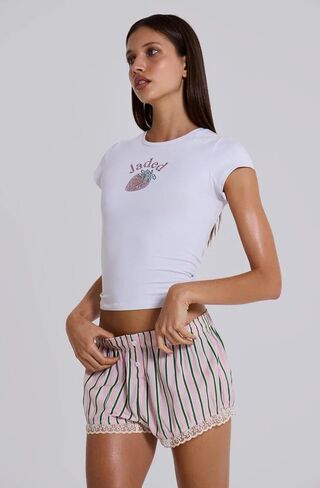 Y2K Boxer Shorts Women Striped Gingham Lounge Pajama Low Elastic Waist Sleep Lace Trim Micro Short Pj Mini Pants in Kuwait