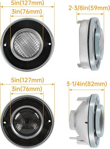 HECASA Pair Tail Light+Backup Light Assembly Compatible with 1975-1979 Chevy Chevrolet Corvette Rear Taillight Tail Lamp Reverse Lights Driver & Passenger Side (Smoke Lens) in Saudi Arabia