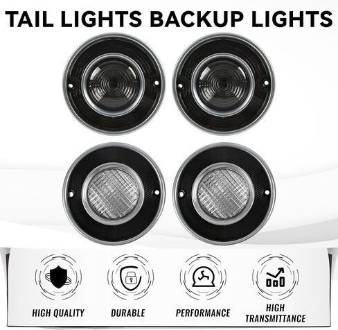 HECASA Pair Tail Light+Backup Light Assembly Compatible with 1975-1979 Chevy Chevrolet Corvette Rear Taillight Tail Lamp Reverse Lights Driver & Passenger Side (Smoke Lens) in Saudi Arabia
