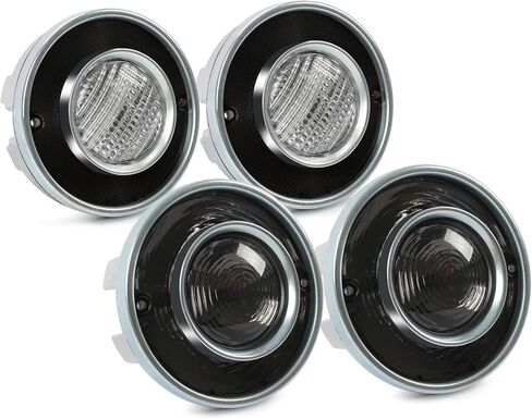 HECASA Pair Tail Light+Backup Light Assembly Compatible with 1975-1979 Chevy Chevrolet Corvette Rear Taillight Tail Lamp Reverse Lights Driver & Passenger Side (Smoke Lens) in Saudi Arabia