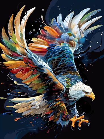 Eiflow DIY Diamond Art Painting Kits for Adults Flying Eagle, 5D Diamonds Painting Animal Kit Full Round Drill(12x16in/30x40cm) in Saudi Arabia