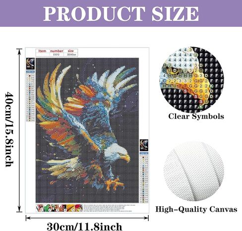 Eiflow DIY Diamond Art Painting Kits for Adults Flying Eagle, 5D Diamonds Painting Animal Kit Full Round Drill(12x16in/30x40cm) in Saudi Arabia