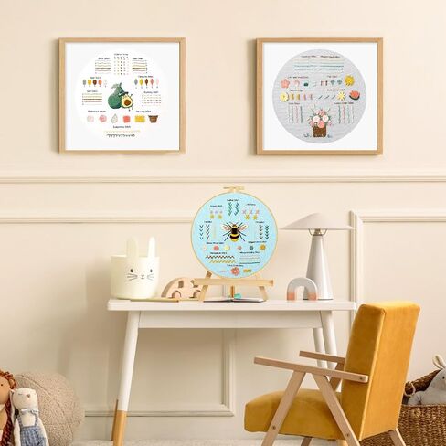 UXORSN 3 Sets Embroidery kit for Beginners Adults Cross Stitch Starter Kits Learn 28 Different Basic Stitches Practice Kit Including Fabric with Stamped Pattern Threads Needles Hoop Video Tutorials in Saudi Arabia