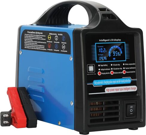 شاحن بطارية السيارة 12 فولت 24 فولت، صيانة بطارية السيارة شديدة التحمل 0-15 أمبير، مع أوضاع شحن سريعة ومتقطعة، إيقاف تلقائي، لسيارة شاحنة RV دراجة نارية AGM دورة عميقة in Kuwait