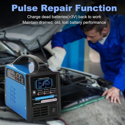 شاحن بطارية السيارة 12 فولت 24 فولت، صيانة بطارية السيارة شديدة التحمل 0-15 أمبير، مع أوضاع شحن سريعة ومتقطعة، إيقاف تلقائي، لسيارة شاحنة RV دراجة نارية AGM دورة عميقة in Kuwait