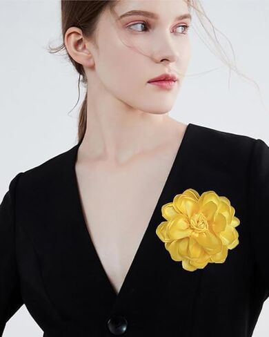 Lightweight Fabric Rose Flower Large Brooch Dual Purpose Brooch Hairpin Elegant Handmade Flower Brooches Pin for Women Dress Suit Ceremony Delicate Accessories Jewelry Special Day Gift 100mm 190mm in Saudi Arabia