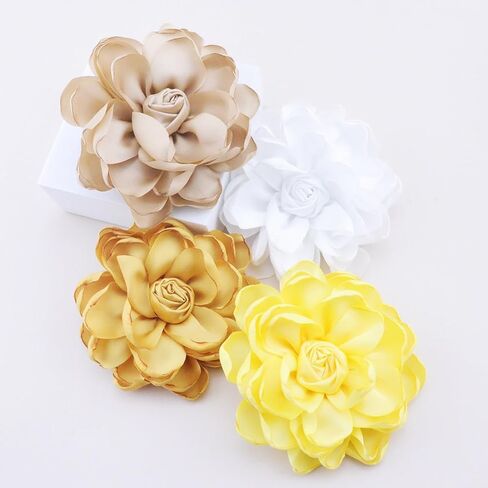 Lightweight Fabric Rose Flower Large Brooch Dual Purpose Brooch Hairpin Elegant Handmade Flower Brooches Pin for Women Dress Suit Ceremony Delicate Accessories Jewelry Special Day Gift 100mm 190mm in Saudi Arabia