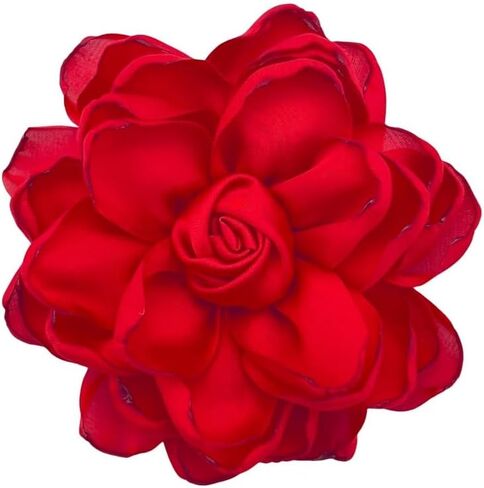 Lightweight Fabric Rose Flower Large Brooch Dual Purpose Brooch Hairpin Elegant Handmade Flower Brooches Pin for Women Dress Suit Ceremony Delicate Accessories Jewelry Special Day Gift 100mm 190mm in Saudi Arabia