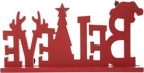 Glitzhome Joy Christmas Centerpiece Table Decorations 11.42 Inches Wooden Joy Decorative Display Sign on Table or Fireplace Christmas Table Decor Rustic Xmas Desk Decoration for Home and Kitchen in Kuwait