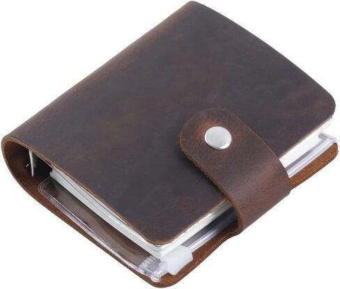 A9 Genuine Leather Journal, Black Handmade Leather Pocket Size Binder Planner, Mini Vintage Leather Planner, 120 Sheets Pages, Loose Leaf 3-Ring with Snap Button Closure (Black) in Kuwait