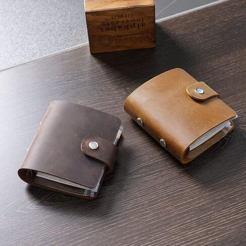 A9 Genuine Leather Journal, Black Handmade Leather Pocket Size Binder Planner, Mini Vintage Leather Planner, 120 Sheets Pages, Loose Leaf 3-Ring with Snap Button Closure (Black) in Kuwait