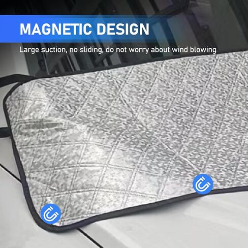 Fogfar 1 PC Snap-in Lattice Car Front Shield، 66.92 "× 17.71" غطاء من رقائق الألومنيوم للسيارة، مادة امتصاص غير مرئية مدمجة، مناسبة للسيارات والشاحنات وسيارات الدفع الرباعي (فضي ورمادي) in Kuwait