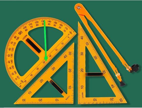 Magnetic Geometry Set on Whiteboard Math Classroom Large Protractor Triangle Ruler Plate Set Compass Drawing Tools for Teacher (5 Pieces) in Saudi Arabia