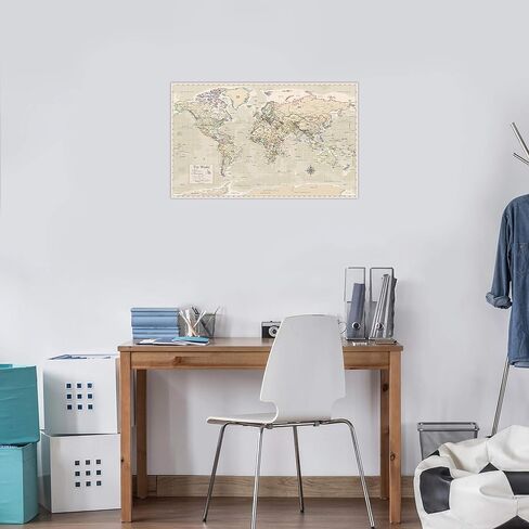 Laminated World Map & US Map Poster Set - 18" x 29" - Wall Chart Maps of the World & United States - Made in the USA - Updated for 2021 (LAMINATED, 18" x 29") in Kuwait