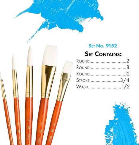Synthetic White Taklon Real Value Brush Set, 5/Pkg in Kuwait