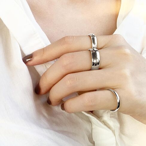 14K Gold Rings for Women Non Tarnish Gold Stackable Rings for Women Trendy Dainty Thumb Pinky Statement Band Ring Minimalist Jewelry in Kuwait