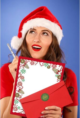120 حزمة من ورق قرطاسية عيد الميلاد، ورق عطلة النعناع، ​​ترويسة وأظرف حلوى قرطاسية، مغلفات عيد الميلاد الحمراء لأحداث عطلة عيد الميلاد، ملاحظات طباعة مكتب الدعوة in Saudi Arabia