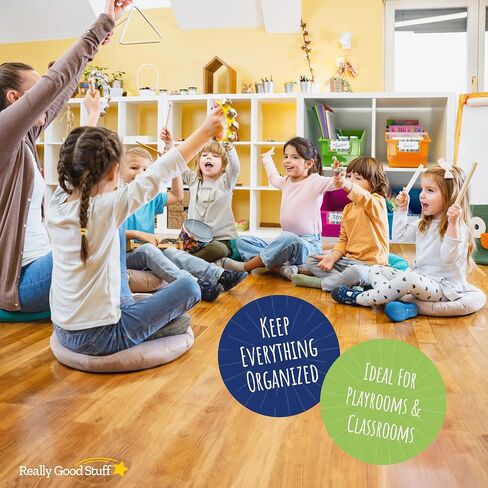 Really Good Stuff Large Plastic Book Organizer Bins, Dividers, Built-in Label Holder, 13.5" by 13.5" by 7.75" (Set of 4, Primary Colors) - For Picture Books, Large Reference Books in Classroom or Home in Saudi Arabia