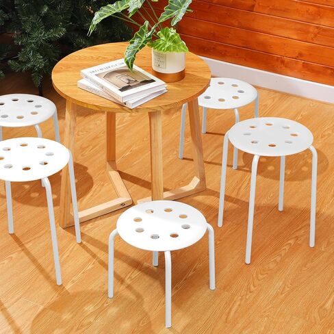 10 Pieces Kids Stackable Stools 12 Inch Round Stack Stool Chairs Set Multicolor Plastic Stacking Stool Multipurpose Flexible Seating for Home Office School Playroom Daycare Classroom Stools Bulk in Saudi Arabia