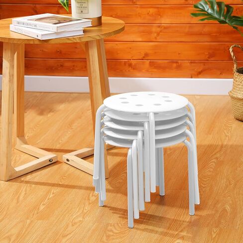 10 Pieces Kids Stackable Stools 12 Inch Round Stack Stool Chairs Set Multicolor Plastic Stacking Stool Multipurpose Flexible Seating for Home Office School Playroom Daycare Classroom Stools Bulk in Saudi Arabia