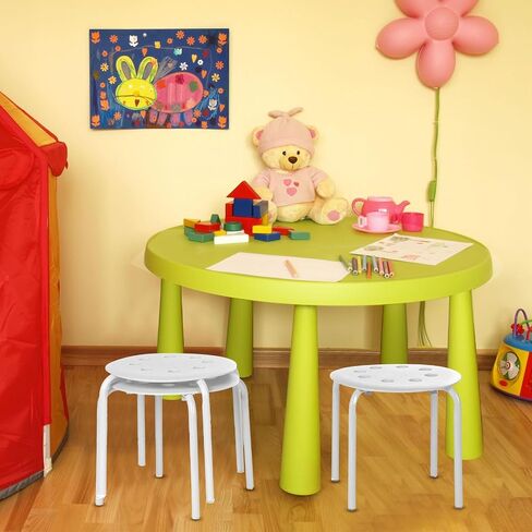 10 Pieces Kids Stackable Stools 12 Inch Round Stack Stool Chairs Set Multicolor Plastic Stacking Stool Multipurpose Flexible Seating for Home Office School Playroom Daycare Classroom Stools Bulk in Saudi Arabia