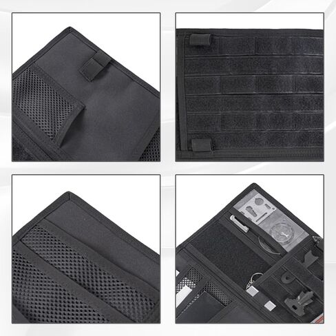 Car Sun Visor Organizer, Nylon Tactical Molle Visor Organizer Panel Storage Pouch Holder, Visor Organizer for Trucks, Universal Car Interior Accessories（Black in Kuwait
