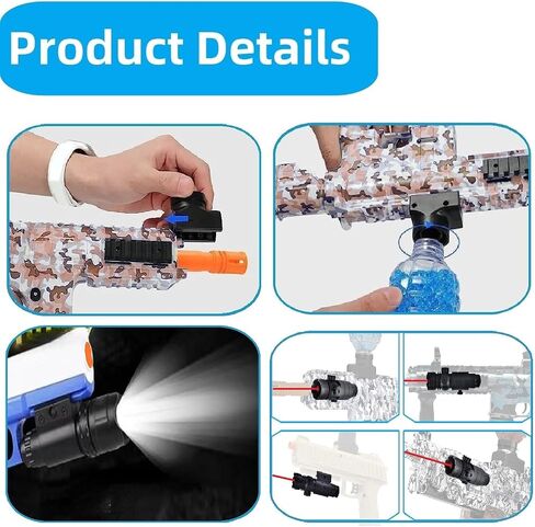 TANSAR Gel Ball Blaster Accessories, Splatter Blaster Attachment, Splat Orby Gun Parts with 1 Pack Holder, 1 Pack Bottle Hopper, 1 Pack Flashlight, 8 Pack Gel Balls Ammo, for Ages 14+ Year Old in Saudi Arabia