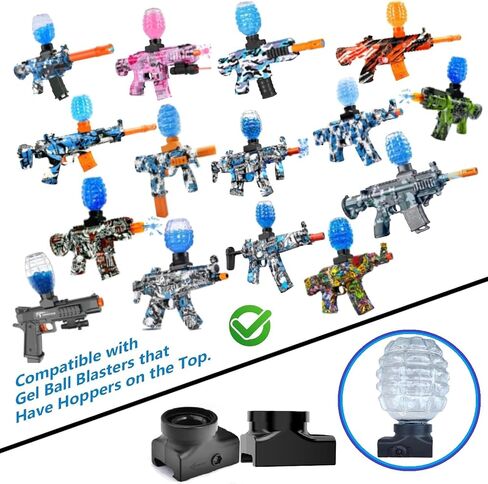 TANSAR Gel Ball Blaster Accessories, Splatter Blaster Attachment, Splat Orby Gun Parts with 1 Pack Holder, 1 Pack Bottle Hopper, 1 Pack Flashlight, 8 Pack Gel Balls Ammo, for Ages 14+ Year Old in Saudi Arabia