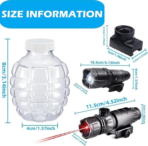 TANSAR Gel Ball Blaster Accessories, Splatter Blaster Attachment, Splat Orby Gun Parts with 1 Pack Holder, 1 Pack Bottle Hopper, 1 Pack Flashlight, 8 Pack Gel Balls Ammo, for Ages 14+ Year Old in Saudi Arabia