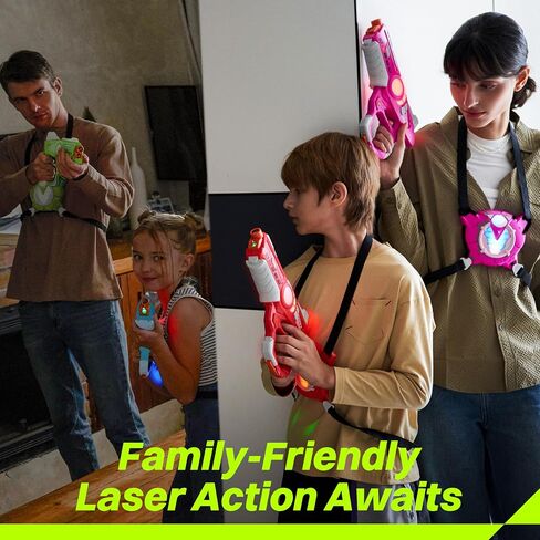 ZIFFY Laser Tag Guns Set of 4 with Vests, Multi-Functional Laser Tag Indoor&Outdoor Family Games, Christmas & Birthday Gift, Group Activity, Ages 8+(Multi-Color) in Saudi Arabia
