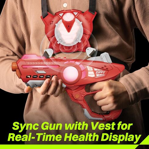 ZIFFY Laser Tag Guns Set of 4 with Vests, Multi-Functional Laser Tag Indoor&Outdoor Family Games, Christmas & Birthday Gift, Group Activity, Ages 8+(Multi-Color) in Saudi Arabia