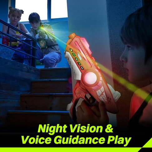 ZIFFY Laser Tag Guns Set of 4 with Vests, Multi-Functional Laser Tag Indoor&Outdoor Family Games, Christmas & Birthday Gift, Group Activity, Ages 8+(Multi-Color) in Saudi Arabia